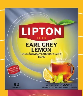 Herbata czarna ekspresowa Lipton Earl Grey Lemon promocja w Makro