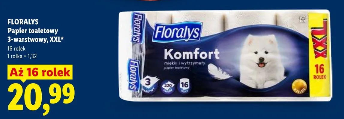 Papier toaletowy 3-warstwowy XXL promocja w Lidl