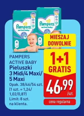Pieluszki Pampers Active Baby 5 Maxi promocja w Aldi