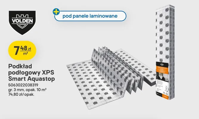 Podkład podłogowy XPS Smart Aquastop Volden gr. 3 mm promocja w Castorama