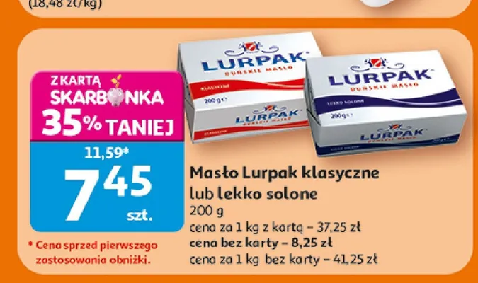 Masło Lurpak klasyczne promocja w Auchan