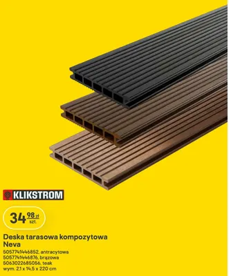 Deska tarasowa kompozytowa Neva Klikstrom promocja w Castorama