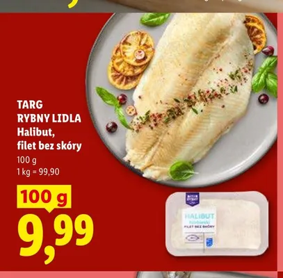 Halibut filet bez skóry Targ Rybny Lidla promocja w Lidl