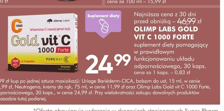 Suplement diety Gold Vit C 1000 Forte Olimp Labs promocja w Super-Pharm