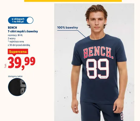 T-shirt męski z bawełny promocja w Lidl