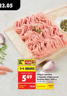 Mięso mielone z łopatki wieprzowej Kraina Mięs promocja w Biedronka