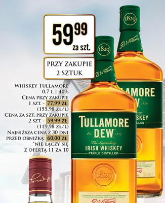 Whiskey Tullamore D.E.W. promocja w Dino