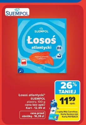 Łosoś atlantycki Suempol plastry promocja w Carrefour Market