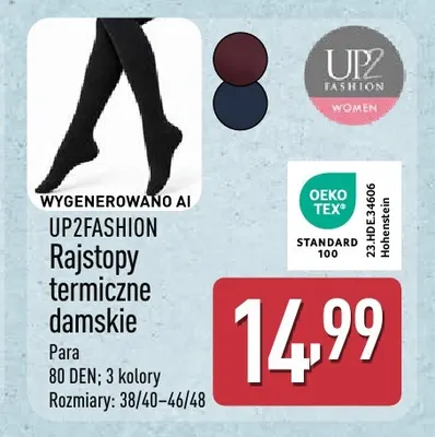 Rajstopy termiczne damskie Up2fashion promocja w Aldi