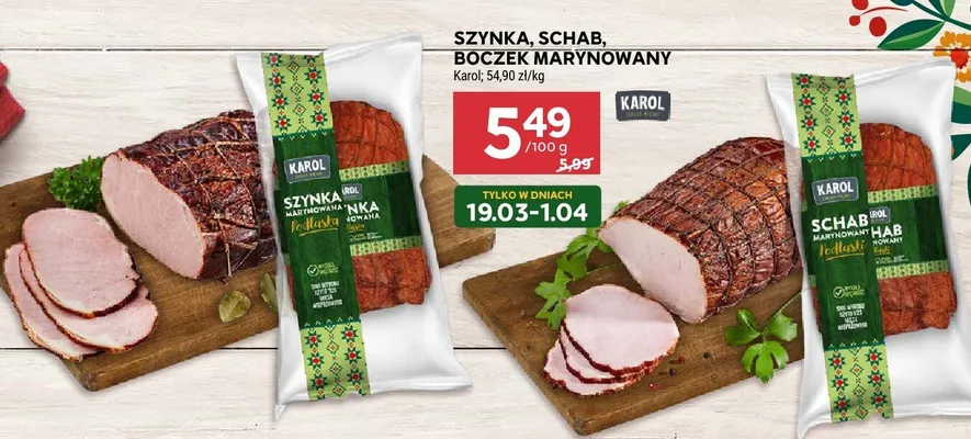 Szynka, schab, boczek marynowany promocja w Stokrotka