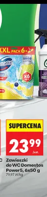 Zawieszki do WC Domestos Power5 6-pak 50 g promocja w Biedronka
