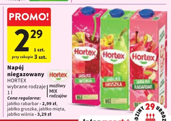 Napój niegazowany Hortex jabłko gruszka promocja w Intermarche