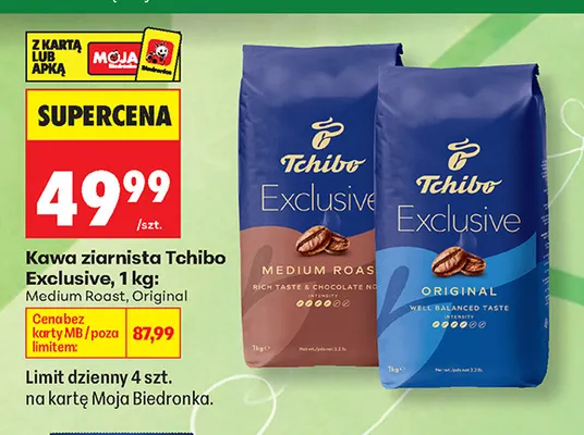 Kawa ziarnista Tchibo Exclusive Medium Roast promocja w Biedronka