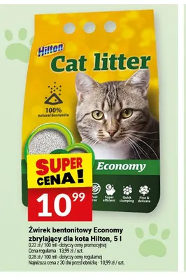Żwirek bentonitowy Economy zbrylający dla kota Hilton promocja w Twój Market