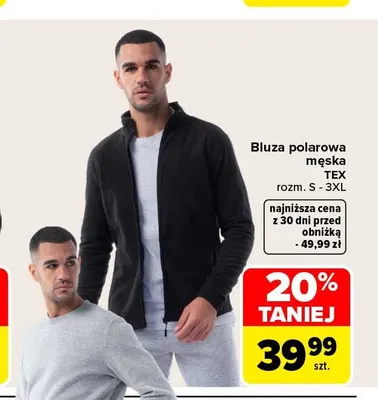 Bluza polarowa męska TEX promocja w Carrefour