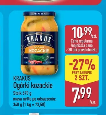 Ogórki kozackie Krakus promocja w Aldi