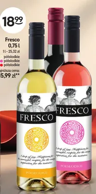 Wino czerwone Fresco półsłodkie promocja w Żabka