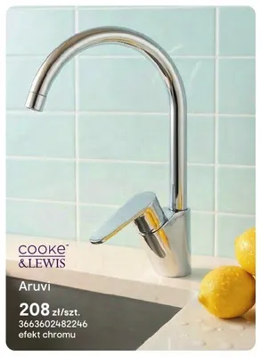 Bateria kuchenna Cooke & Lewis Aruvi efekt chromu promocja w Castorama