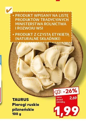 Pierogi ruskie pilzneńskie Taurus promocja w Kaufland
