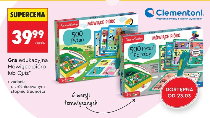 Gra edukacyjna Mówiące pióro lub Quiz promocja w Biedronka