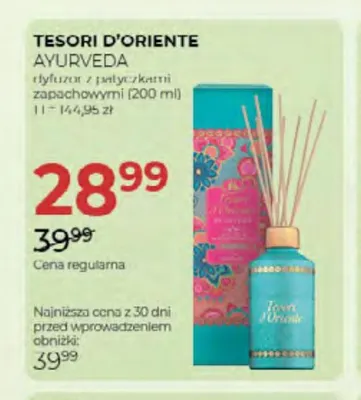 Dyfuzor z patyczkami zapachowymi Tesori d'Oriente Ayurveda promocja w Drogerie Jawa