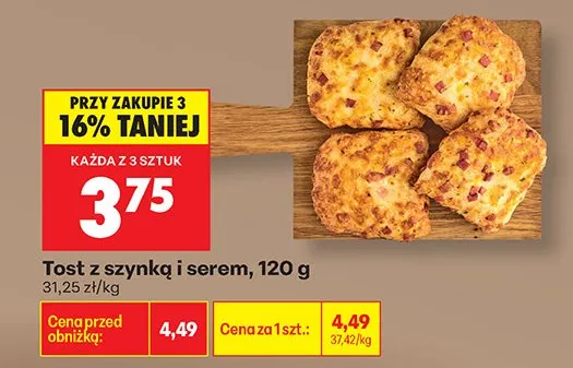 Tost z szynką i serem promocja w Biedronka