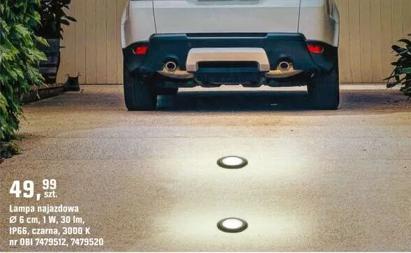 Lampa najazdowa ∅8cm 1W 30lm IP66 czarna 3000K promocja w OBI