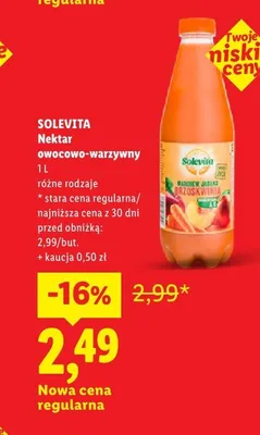 Nektar owocowo-warzywny Solevita promocja w Lidl