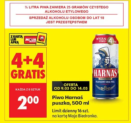 Piwo Harnaś promocja w Biedronka