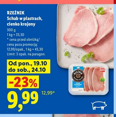 Schab w plastrach cienko krojony Rzeźnik promocja w Lidl