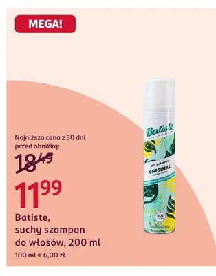 Suchy szampon do włosów promocja w Rossmann