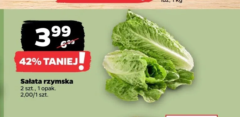 Sałata rzymska 2-pak promocja w Netto