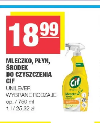Mleczko do czyszczenia Cif promocja w SPAR