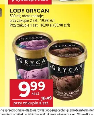 Lody Grycan promocja w Stokrotka