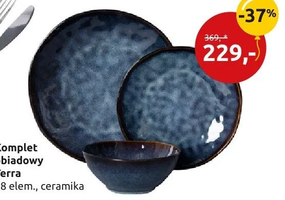 Komplet obiadowy Terra promocja w Black Red White