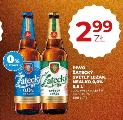 Piwo bezalkoholowe Žatecký Nealko promocja w Duży Ben