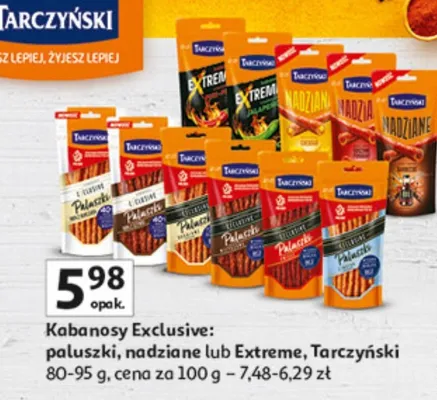 Kabanosy Exclusive: paluszki, nadziane lub Extreme promocja w Auchan