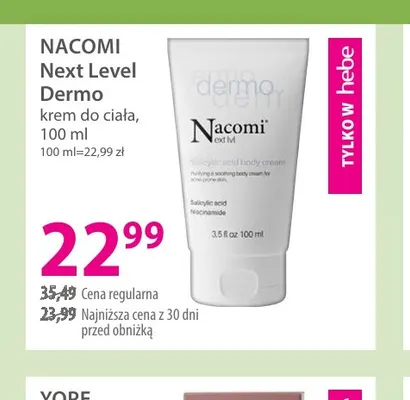 Next Level Dermo krem do ciała Nacomi promocja w Hebe
