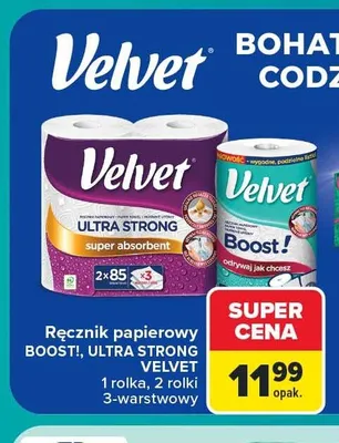 Ręcznik papierowy Velvet Boost! promocja w Carrefour Market