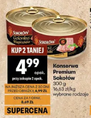Konserwa Premium Sokołów promocja w Delikatesy Centrum