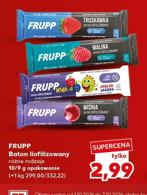 Baton liofilizowany malina Frupp promocja w Kaufland