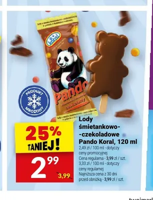 Lody śmietankowo-czekoladowe Pando promocja w Twój Market