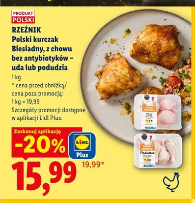 Polski kurczak Biesiadny z chowu bez antybiotyków uda Rzeźnik promocja w Lidl