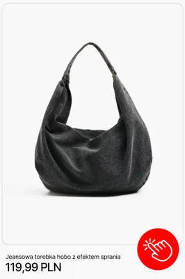 Torebka hobo jeansowa Cropp z efektem sprania promocja w Cropp