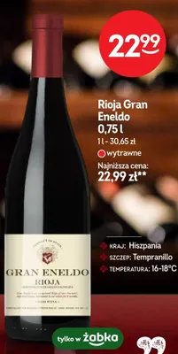 Wino Rioja Gran Eneldo promocja w Żabka