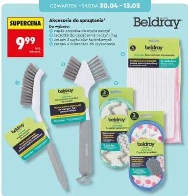 Zestaw 3 czyścików łazienkowych Beldray Anti-bac promocja w Biedronka