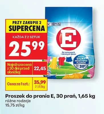 Proszek do prania 30 prań promocja w Biedronka