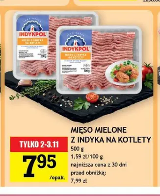 Mięso mielone z indyka na kotlety Indykpol promocja w Gram Market