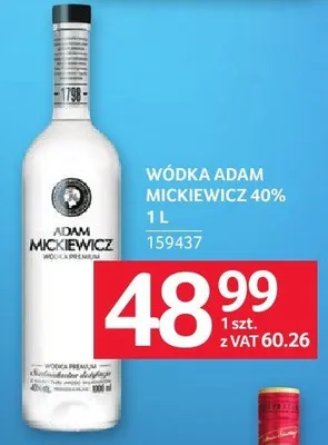 Wódka Adam Mickiewicz 40% 1L promocja w Selgros