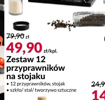 Zestaw 12 przyprawników na stojaku promocja w Salony Agata